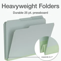 Pendaflex Recycled File Folder, 1/3 Tab, Letter Size, Light Green, 25/Box (17167) Outlet