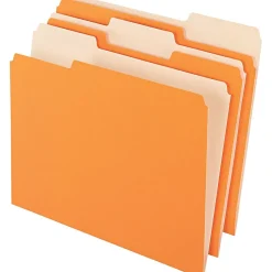 Pendaflex Recycled File Folder, 1/3-Cut Tab, Letter Size, Orange, 100/Box (152 1/3 ORA) Clearance