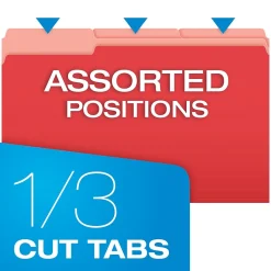 Pendaflex Recycled File Folder, 1/3-Cut Tab, Legal Size, , 100/Box (43501/3) Red Best