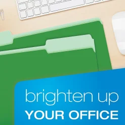 Pendaflex Recycled File Folder, 1/3-Cut Tab, Legal Size, , 100/Box (43501/3BGR) Green New