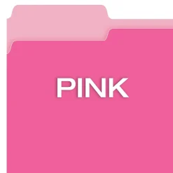 Pendaflex Recycled File Folder, 1/3-Cut Tab, Letter Size, , 100/Box (42101/3PIN) Pink