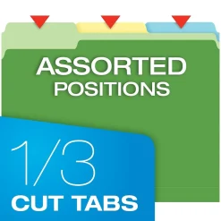 Pendaflex Recycled File Folder, 1/3-Cut Tab, Letter Size, Assorted, 100/Box (42101/3ASST) Assorted Colors Online