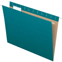 Pendaflex Recycled Hanging File Folders, 1/5 Tab, Letter Size, Teal, 25/Box (81614) Clearance