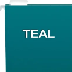 Pendaflex Recycled Hanging File Folders, 1/5 Tab, Letter Size, Teal, 25/Box (81614) Clearance