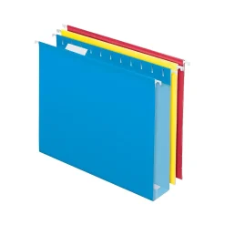 Pendaflex Reinforced Hanging File Folders, 2" Expansion, Letter Size, Assorted Color, 12/Box (PFX D99973) Discount