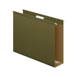 Pendaflex Reinforced Hanging File Folders, Extra Capacity, 5-Tab, Letter Size, Standard Green, 25/Box (PFX 04152x3)