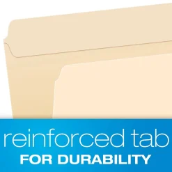 Pendaflex Reinforced Top File Folders, Letter Size, Manila, 100/Box (R752)