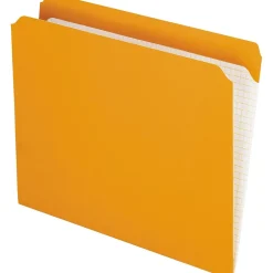 Pendaflex Reinforced Top Tab File Folders, Straight Cut, Letter, , 100/Box (R152ORA) Orange Online