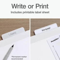 Pendaflex Standard Reinforced Hanging File Folder, 6-Tab, Letter, White, 20/Box (1006985) Clearance