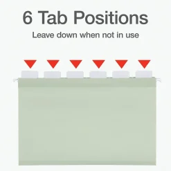 Pendaflex Standard Reinforced Hanging File Folder, 6-Tab, Legal, Sage Green, 20/Box (1009464) Online