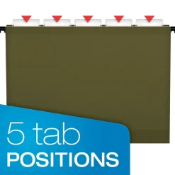 Pendaflex SureHook 1/5 Cut Tab Extra Capacity Reinforced Hanging Folder, 8.5