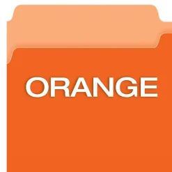 Pendaflex Two-Tone File Folder, 3-Tab, Legal Size, , 100/Box (153 1/3 ORA) Orange New
