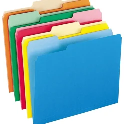 Pendaflex Two-Tone File Folders, 1/3 Cut Top Tab, Letter, Assorted Colors, 100/Box (152 1/3 ASST) Discount