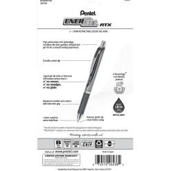Pentel EnerGel RTX Gel Pens, Bold Point, Assorted Ink, 5/Pack (BL80BP5M) Best