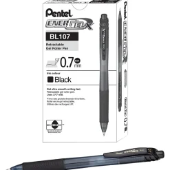 Pentel EnerGel-X Retractable Roller Gel Pens, Medium Point, Black Ink, 24/Pack (BL107ASW2) Clearance
