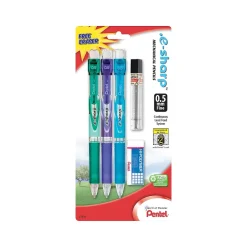 Pentel e-sharp Mechanical Pencils, 0.5mm, #2 Lead, Set (AZ125LZBP3M) Hot