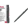 Pentel Rolling Writer Rollerball Pens, Medium Point, Black Ink, 12/Pack (R100-A) New