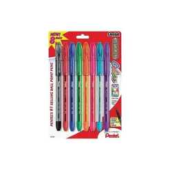 Pentel R.S.V.P. Ballpoint Pens, Medium Point, Assorted Ink, 8/Pack (BK91CRBP8M) Outlet