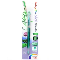 Pentel Slicci Extra Fine Metallic Gel Pens metallic green each [Pack of 6] Online