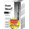 Pentel ® WOW® Retractable Ballpoint Pens Bonus Pack, Medium Point, Black Ink, 36/Pack (BK440ASWUSS) Hot
