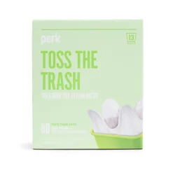 Perk ™ 13 Gallon Kitchen Trash Bag, 28" x 24", Low Density, 0.9 mil, White, 80 Bags/Box (PK56749)