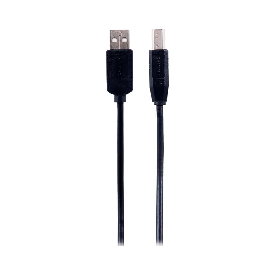 Usb Cables<Philips 6' USB Type-A to USB Type-B Data Cable, Male to Male, Black (SWU7111A/27)
