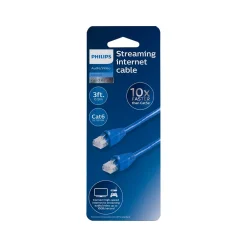 Ethernet Cables<Philips Elite 3' RJ45 to RJ45 Cable, Male to Male, Blue