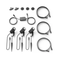 Smart Bulbs<Philips Hue Lily LED 3-Piece Outdoor Spotlights, Black (1746730V7)