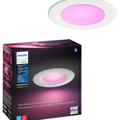 Smart Bulbs<Philips Hue 62W Equivalent E26 LED Smart Downlight, White And Color Ambiance (578450)