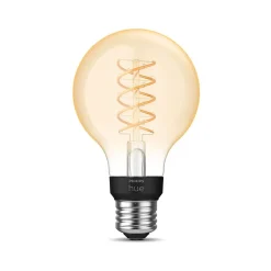 Smart Bulbs<Philips Hue 60W Equivalent G25 LED Smart Filament Bulb, Soft Warm White (571141)