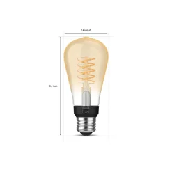 Smart Bulbs<Philips Hue 60W Equivalent ST19 LED Smart Bulb, White (571125)