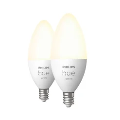 Smart Bulbs<Philips Hue 40W Equivalent Candle LED Smart Light Bulb, Soft White, 2/Pack (548289)