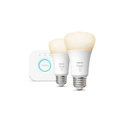 Smart Bulbs<Philips Hue White Starter Kit, A19 2700K 10.5W E26 (563080)