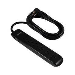 Surge Protectors & Power Strips<Philips 6-Outlet Surge Protector, 10', Black (SPP6110BC/37)