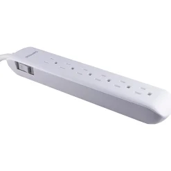 Surge Protectors & Power Strips<Philips 6-Outlet Surge Protector, 4', White (SPP3064WE/37)