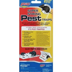 Pest Control<PIC Glue Pest Trap for Spiders & Snakes, 4-Pack, (GPT-4)