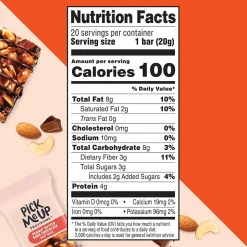 Snacks & Granola Bars<Pick Me Up Provisions™ Gluten Free Peanut Butter Dark Chocolate Nut Bar, 0.7 oz., 20/Box (PM62796)