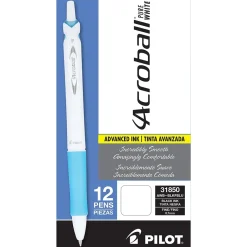 Pilot Acroball PureWhite Advanced Ink Retractable Ballpoint Pens, 0.7 mm, Fine Point, Ink, Dozen (31850) Black Outlet