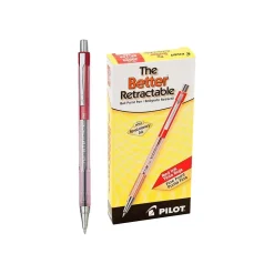 Pilot Better Retractable Ballpoint Pens, Fine Point, Ink, Dozen (30002) Red Clearance