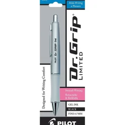 Pilot Dr. Grip Retractable Gel Pen, Fine Point, Black Ink (36274) New