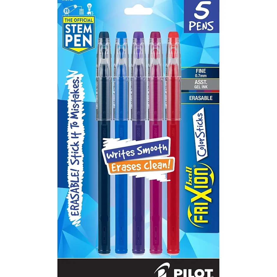 Pilot FriXion Colorsticks Erasable Gel Pens, Fine Point, Assorted Ink, 5/Pack (32443/15145) Best