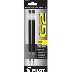 Pilot G2 Gel-Ink Pen Refill, Bold Tip, Ink, 2/Pack (77289) Black Online