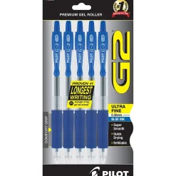 Pilot G2 Retractable Gel Pen, Ultra Fine Point, 0.38mm, Black Ink, 5 Pack (18203) Sale