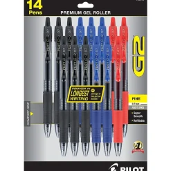 Pilot G2 Retractable Gel Pens, Fine Point, Assorted Ink, 14/Pack (30815) Best
