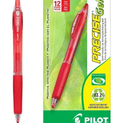Pilot Precise Gel BeGreen Retractable Gel Pens, Fine Point, Red Ink, Dozen (15003) Outlet