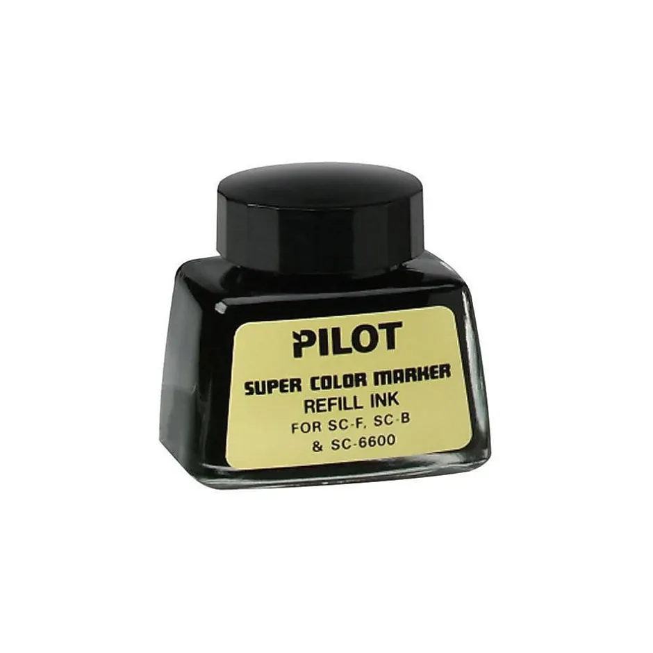 Pilot Super Color Permanent Marker Bottled Ink Refill, Black Ink (43500) New