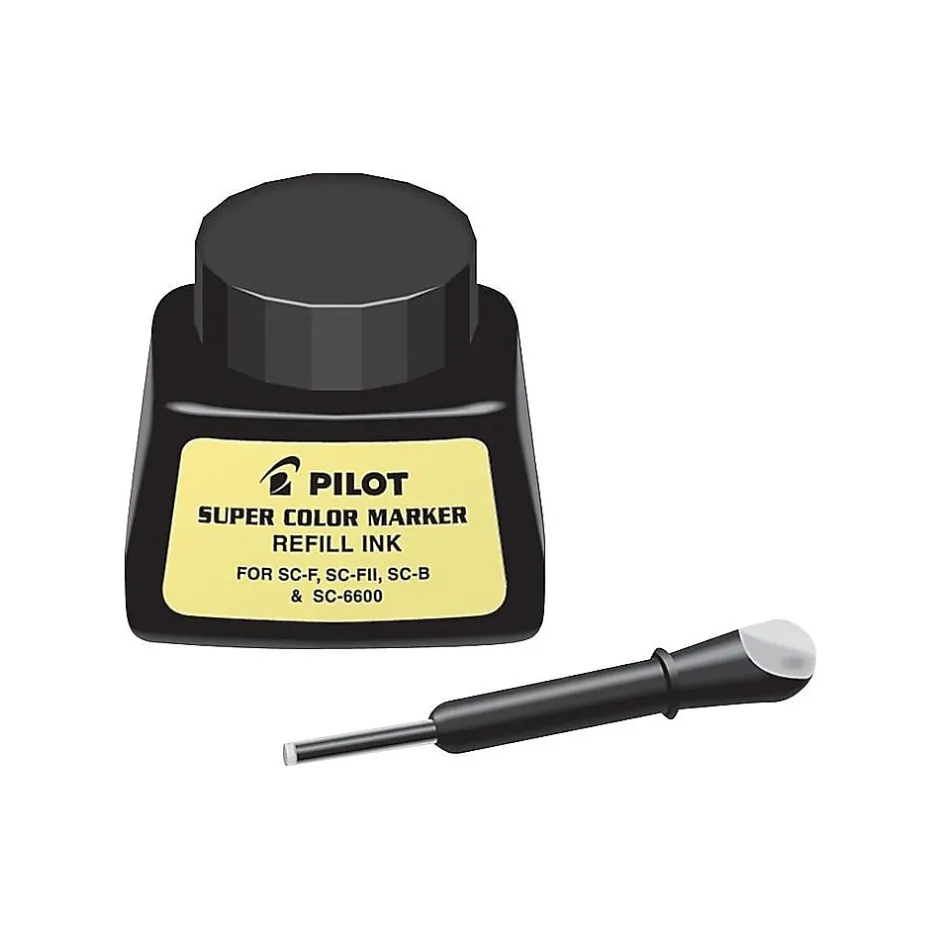 Pilot Super Color Permanent Marker Bottled Ink Refill, Black Ink (43500) New