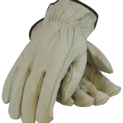 Work Gloves<PIP Driver's Gloves, Economy Grade, Top Grain Cowhide, Small, Tan
