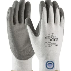 Work Gloves<PIP Great White Dyneema Diamond/Lycra 3GX Cut-Resistant Polyurethane Coated Gloves, Medium, White/Gray (19-D322/M)