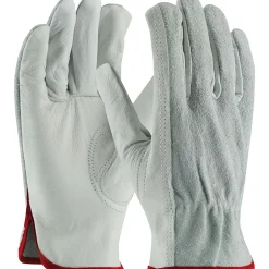 Work Gloves<PIP 68-PK-161SB Leather Gloves, Small, Gray (179957)